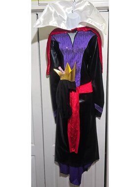 Evil Queen Adult Costume Disney Villains Snow White Disguise Dress Crown Women's